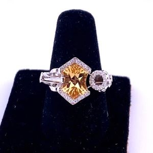 14k White Gold + Citrine Ring